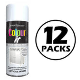 12X Paint Factory Antique White Gloss Spray Paint 400ml Spray Paint